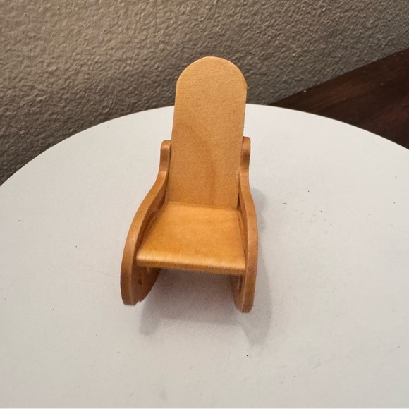 Mini Wooden Rocking Chair Doll Accessory - Tan - Picture 2 of 4